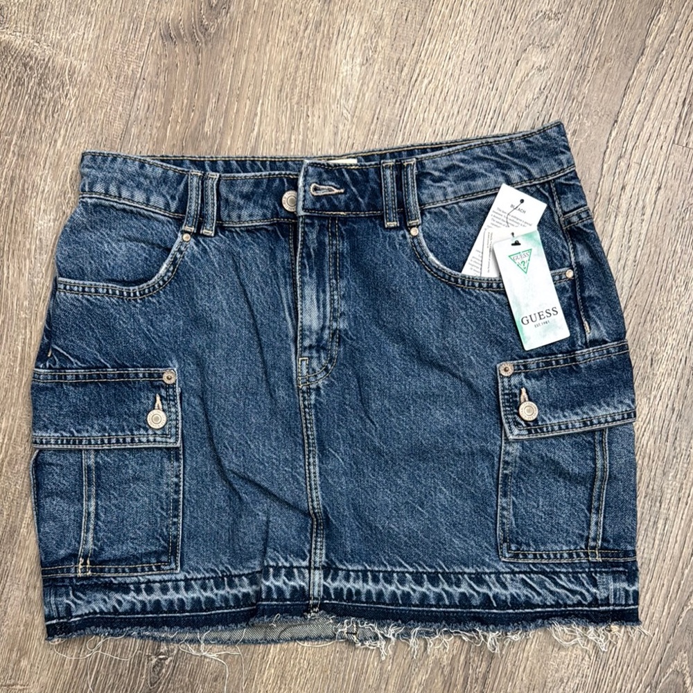 Guess Blue Denim Skirt with Pocket Accents